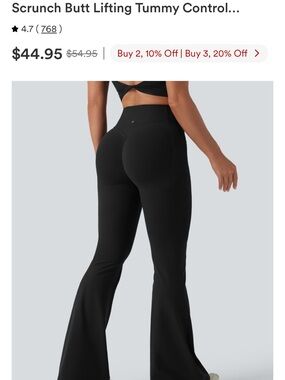 Halara High-Waist Scrunch Butt Lifting Flare Leg Pants - Black